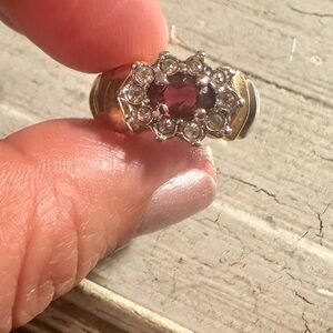 Elegant Gold and Silver 18k gold electroplated, Gemstone Ring